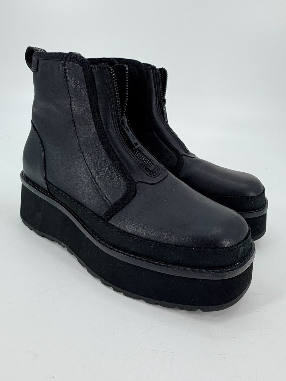 UGG Cityfunc Zip Platform Fashion Boots Womens Size 9.5 Black Water resistant